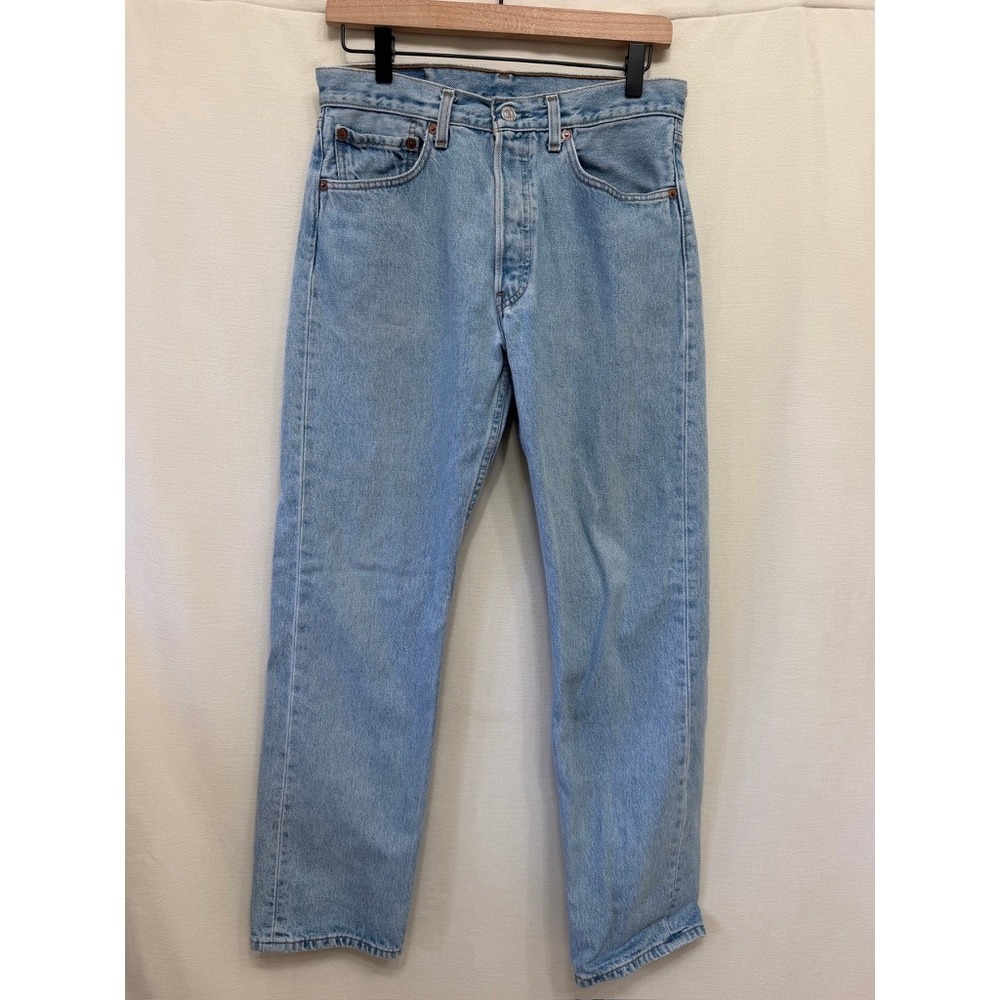 Vintage Levi's 501 Straight Leg Light Wash Denim Jeans 31x30 Made in Mexico